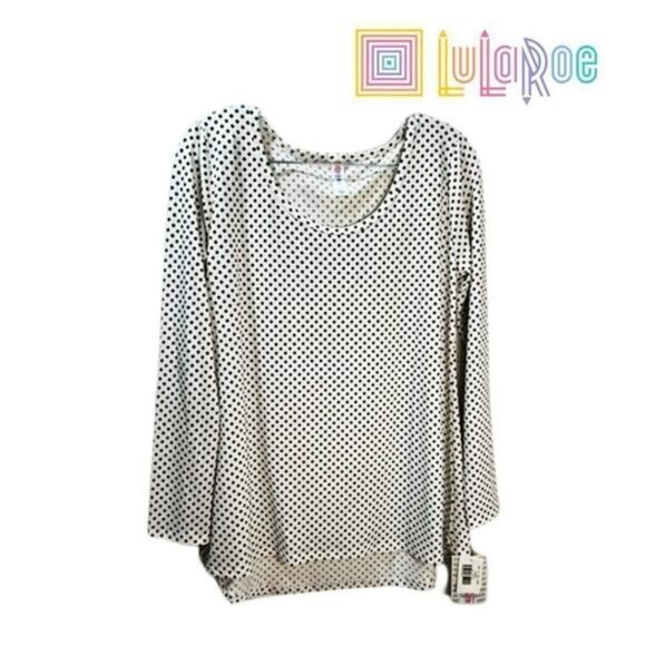 LullaRoe Women's Long Sleeve High Low Hem Casual Scoop Neck Polka‎ Dots Top - Picture 1 of 6